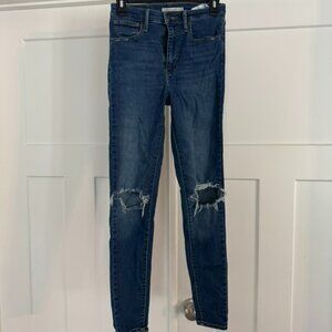 Levi’s Mile High Super Skinny Jeans Women’s Size 27 Blue Distressed